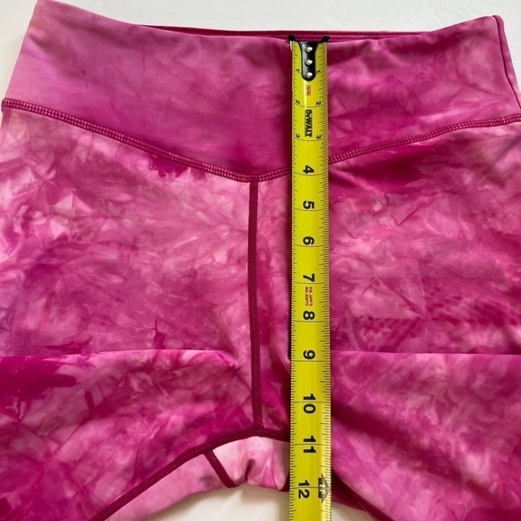 Zyia Active Pink Marble Tie Dye Hendrix Mesh Capri Leggings Size 8-10 - Picture 6 of 7